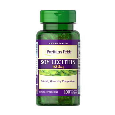 Соєвий лецитин Puritan's Pride Soy Lecithin 520 mg 100 капсул