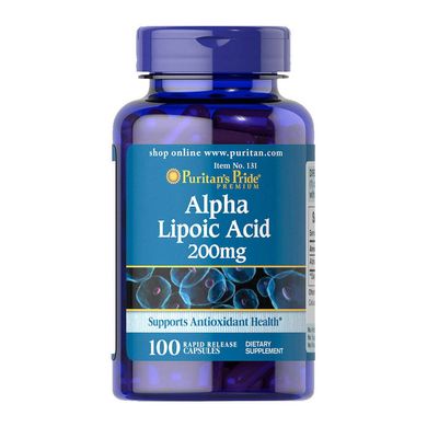 Альфа-ліпоєва кислота Puritan's Pride Alpha Lipoic Acid 200 mg 100 капсул
