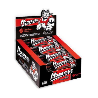 Протеїновий батончик Monsters Strong Max 20 х 80 грам полуниця