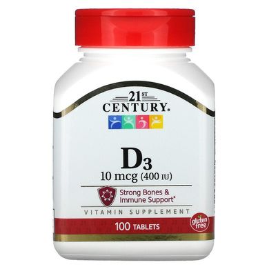 Витамин Д3 21st Century Vitamin D3 400 IU 100 таблеток