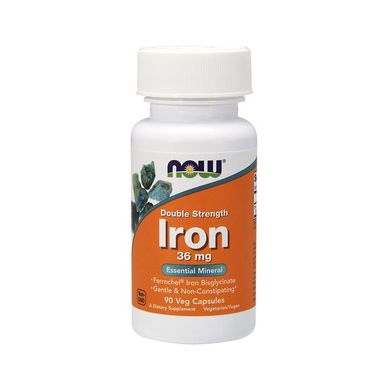 Залізо бісгліцінат Now Foods Iron 36 mg double strength 90 капс дабл стренж