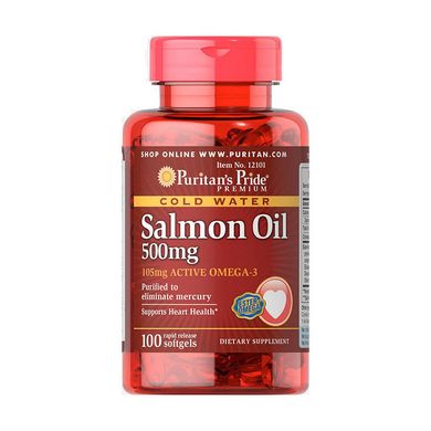 Риб'ячий жир лосося Puritan's Pride Salmon Oil 500 mg 100 капс Омега 3