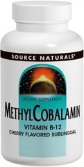 Метилкобаламин (12) 5 мг, Вкус Вишни, Source Naturals, 60 таблеток для рассасывания