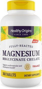 Магний бисглицинат хелат, Magnesium Bisglycinate Chelate, Healthy Origins, 200 мг, 360 таблеток