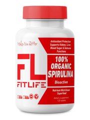 Спирулина FitLife 100% Organic Spirulina 120 таблеток