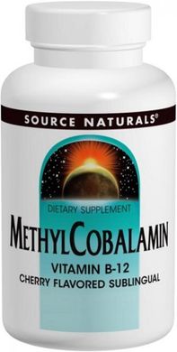 Метилкобаламин (12) 5 мг, Вкус Вишни, Source Naturals, 60 таблеток для рассасывания