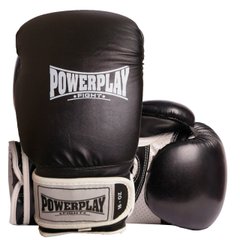 Боксерские перчатки PowerPlay 3019 черные 16 унций