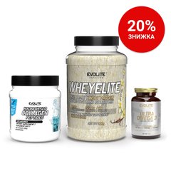 Набір Whey Elite 900 g chocolate + Ultra Omega 3 500/250 100 м'як. капсул + Collagen 300 g unflavoured