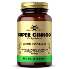 Гінкго білоба Супер, Super Ginkgo Biloba, Solgar, 120 желатинових капсул