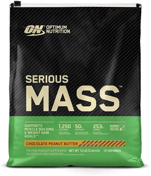 Гейнер для набору маси Optimum Nutrition Serious Mass 5,4 кг сириус мас chocolate peanut