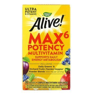 Комплекс вітамінів Nature&rsquo;s Way Max6 (With Iron) 90 вег. капсул