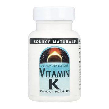 Вітамін K Source Naturals Vitamin K 500 mcg 100 таблеток