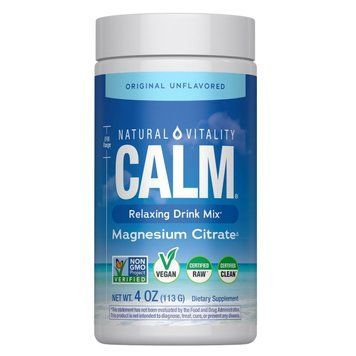 Магний в порошке, 350 мг, без ароматизаторов, CALM, Magnesium Supplement, Natural Vitality, 113 г