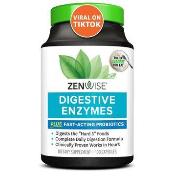 Пищеварительные ферменты и быстродействующие пробиотики, Digestive Enzymes with Probiotics, Zenwise, 100 капсул