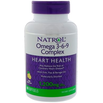 Омега 3-6-9 Natrol Omega 3-6-9 1200 мг 90 капс lemon