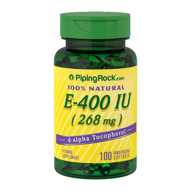 Витамин Е Piping Rock 100% Natural Vitamin E 400 IU 100 капсул