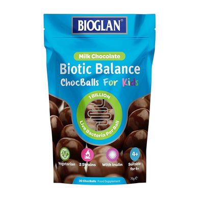 Пробиотики для детей Bioglan Biotic Balance Chocballs For Kids 30 конфет