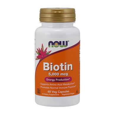 Биотин Now Foods Biotin 5,000 mcg (60 капс) витамин б7