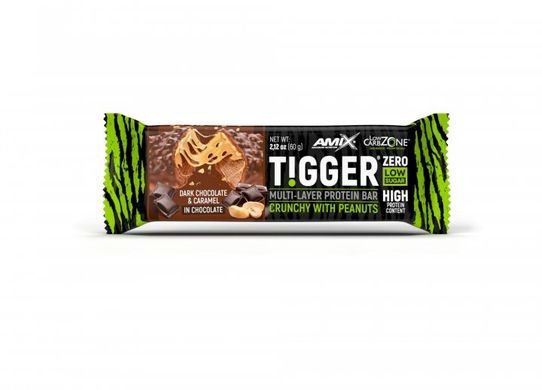 Протеиновый батончик Amix-Nutrition Tigger Zero Multi Layer Protein Bar 60 грамм Арахисовая паста-карамель