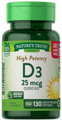 Витамин Д3 Nature's Truth Vitamin D3 1000 IU 130 капсул