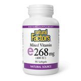 Смешанный витамин Е Natural Factors Mixed Vitamin E 268 mg (400 IU) 90 мягких капсул