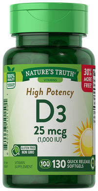 Вітамін Д3 Nature's Truth Vitamin D3 1000 IU 130 капсул