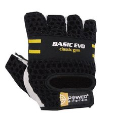 Рукавички для фітнесу і важкої атлетики Power System Basic EVO PS-2100 Black Yellow Line XS