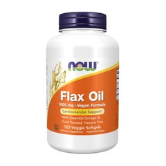 Льняное масло Now Foods Flax Oil 1000 mg Vegan Formula 120 вег. мягких капсул