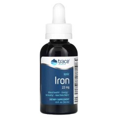 Залізо іонізоване у краплях, 22 мг, Ionic Iron, Trace Minerals, 59 мл