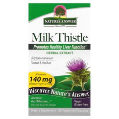 Расторопша, Milk Thistle, Nature's Answer, 60 вегетарианских капсул