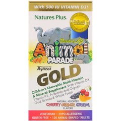 Мультивітаміни для Дітей, Смак Асорті, Animal Parade Gold, Natures Plus, 120 жувальних таблеток