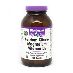 Кальцій магній + Д3 комплекс Bluebonnet Nutrition Calcium Citrate Magnesium Vitamin D3 180 капсул