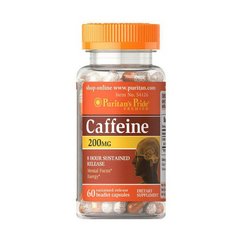 Кофеин Puritan's Pride Caffeine 200 mg (60 капс) пуританс прайд
