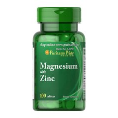 Магний и цинк Puritan's Pride Magnesium with Zinc (100 таб)