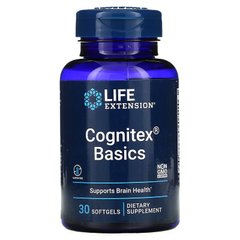 Поддержка памяти и когнитивной функции, Cognitex Basics, Life Extension, 30 гелевых таблеток