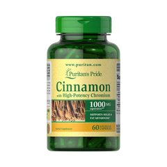 Кориця і піколінат хрому Puritan's Pride Cinnamon with High-Potency Chromium (60 капс)