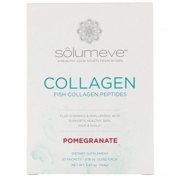 Коллаген пептиды вкус граната Solumeve Collagen Peptides 30 пакетиков по 5,15 г
