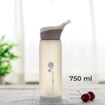 Пляшка для води CASNO 750 мл KXN-1210 Сіра з соломинкою