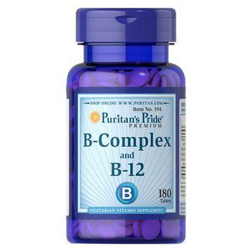 Комплекс вітамінів групи Б Puritan's Pride Vitamin B-Complex And Vitamin B-12 (180 таб)