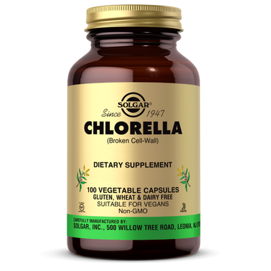 Хлорелла, Broken Cell-Wall Chlorella, Solgar, 100 растительных капсул