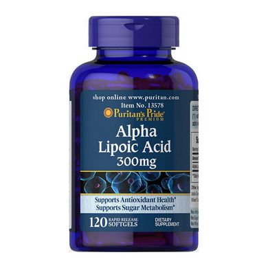 Альфа-ліпоєва кислота Puritan's Pride Alpha Lipoic Acid 300 mg 120 капсул