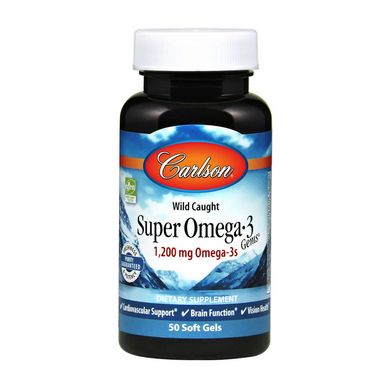 Супер Омега 3 Carlson Labs Super Omega 3 1200 mg Omega-3s 50 капс рыбий жир