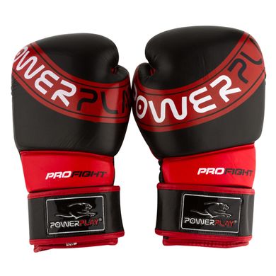 Боксерські рукавиці PowerPlay 3023 A Чорно-Червоні [натуральна шкіра] 10 унцій