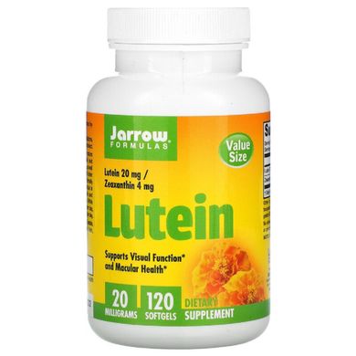 Лютеин, 20 мг, Lutein, Jarrow Formulas, 120 гелевых капсул