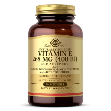 Натуральный витамин Е Vitamin E Solgar 268 мг 400 МЕ 50 желатиновых капсул