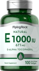 Витамин Е Piping Rock 100% Natural Vitamin E 1000 IU 100 капсул