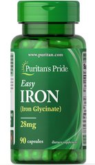 Глицинат железа Puritan's Pride Iron 28 mg 90 капсул