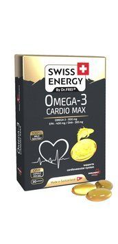 Омега-3, Omega-3 CARDIO MAX blister, Swiss Energy, підтримка серцево-судинної системи, 30 гелевих капсул