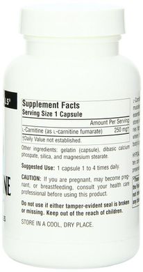 Л-карнітин Фумарат 250 мг, Source Naturals, 120 капсул