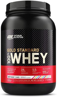 Сывороточный протеин изолят Optimum Nutrition 100% Whey Gold Standard 900 грамм birthday cake